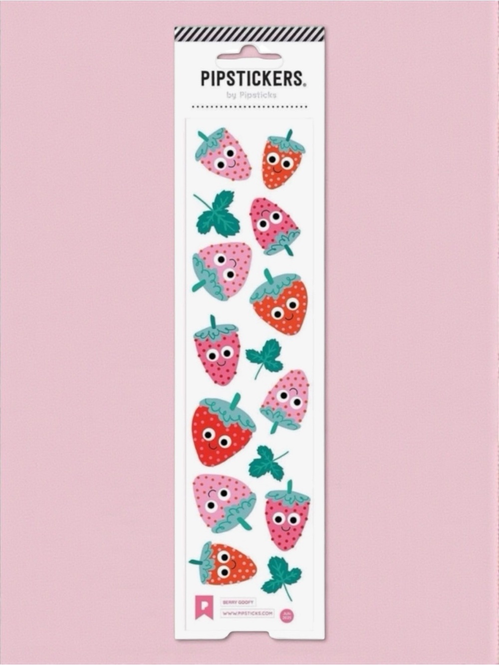 Pipstickers Strawberry Sticker Sheet Googly Eye Kawaii Planner Stickers NWT